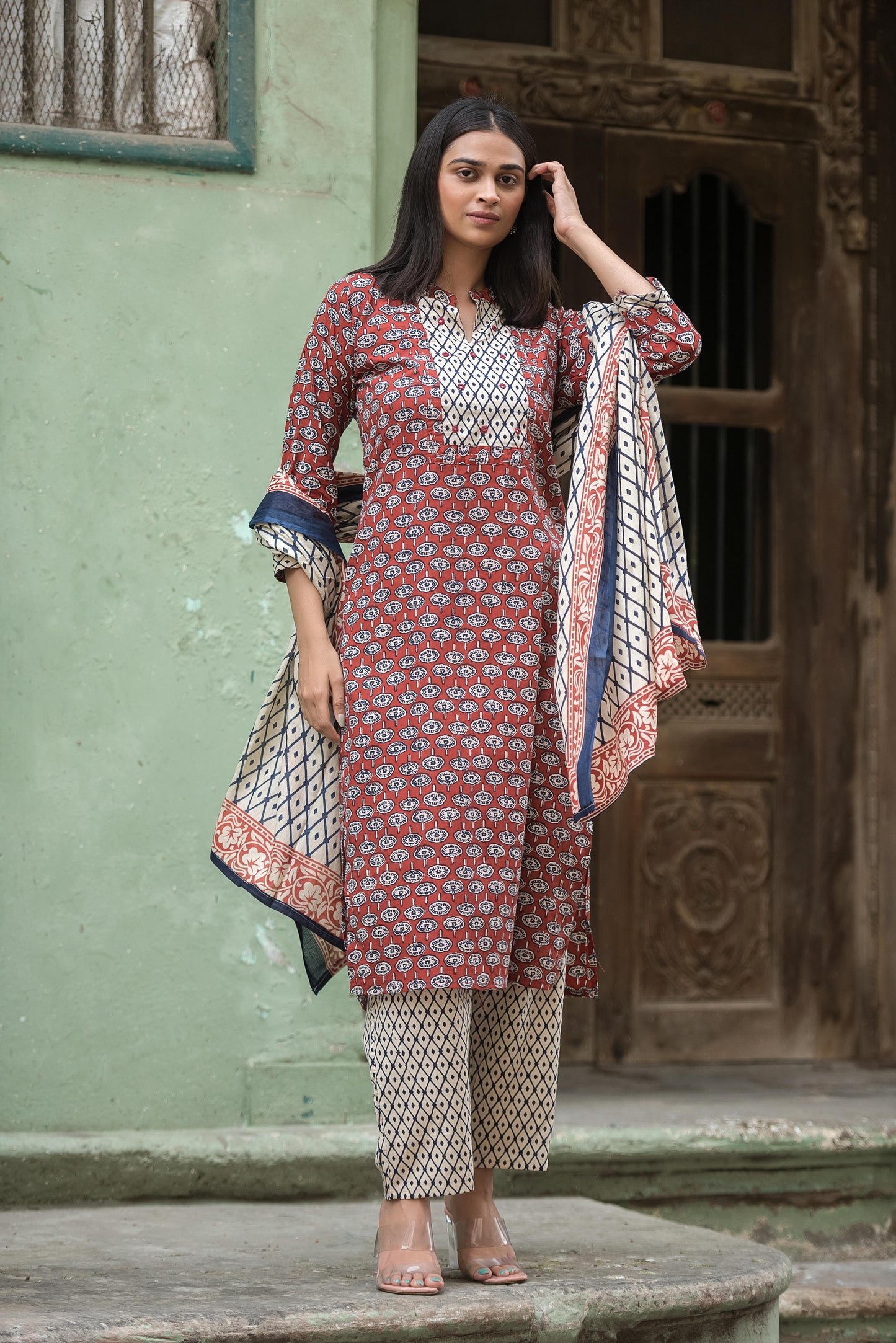 Jaipuri cotton kurta set