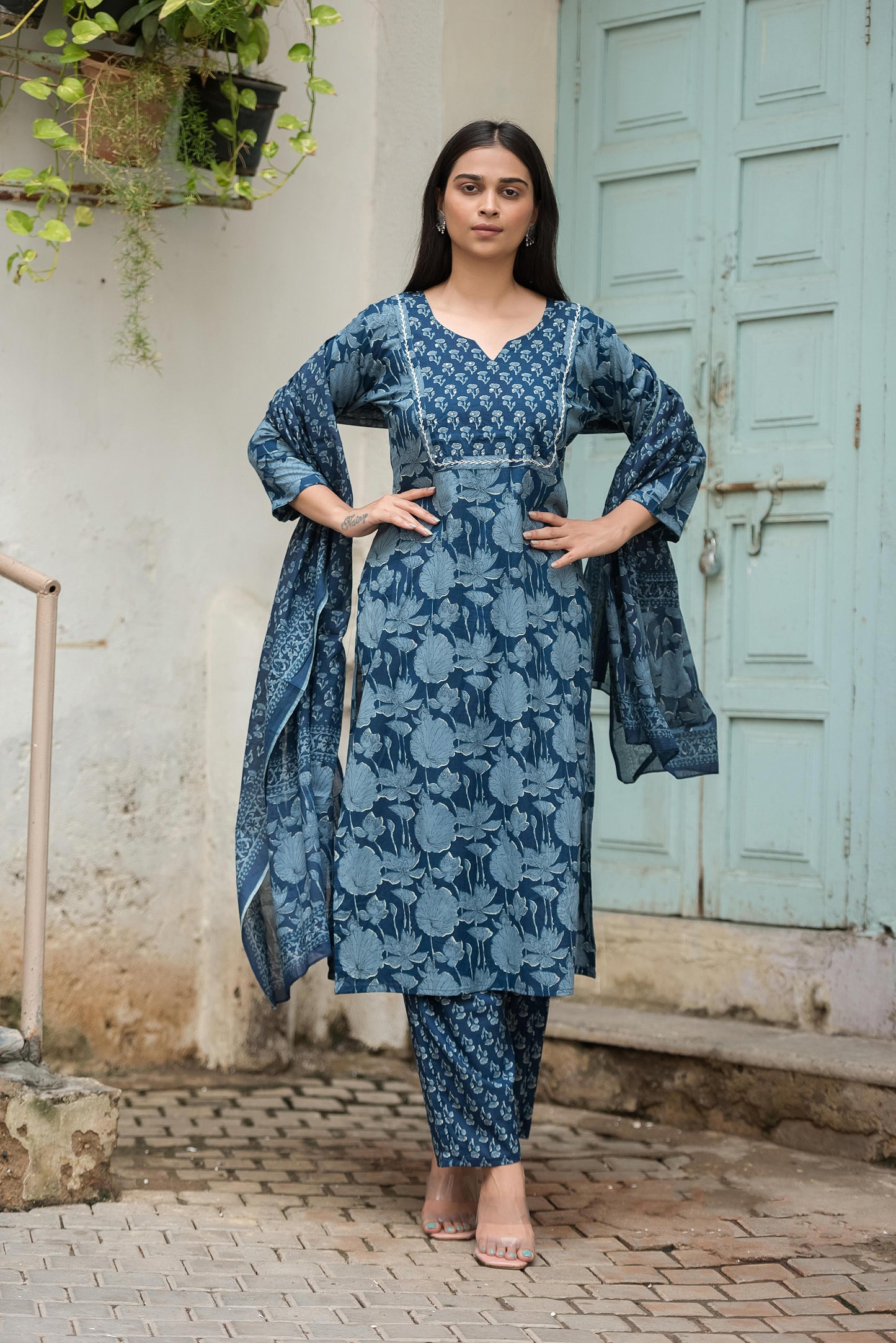 Jaipuri cotton kurta set