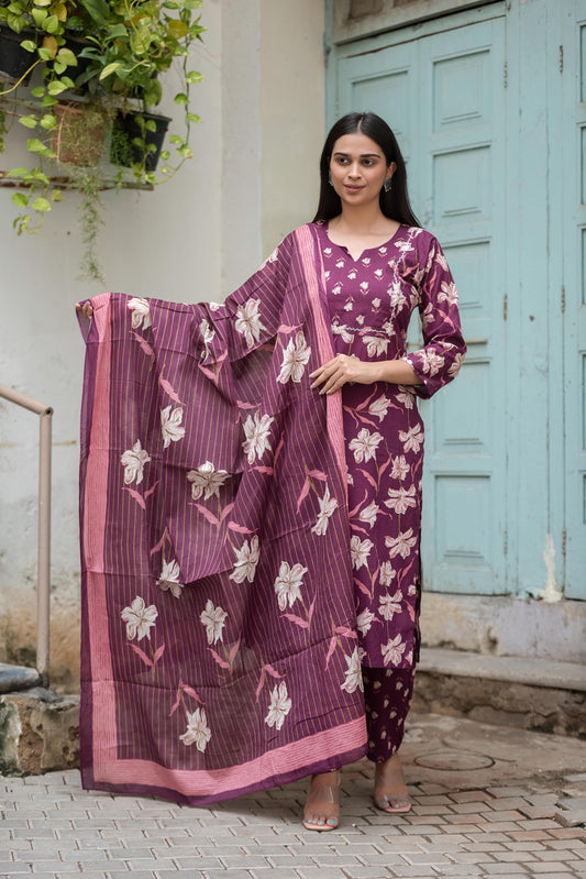 Jaipuri cotton kurta set