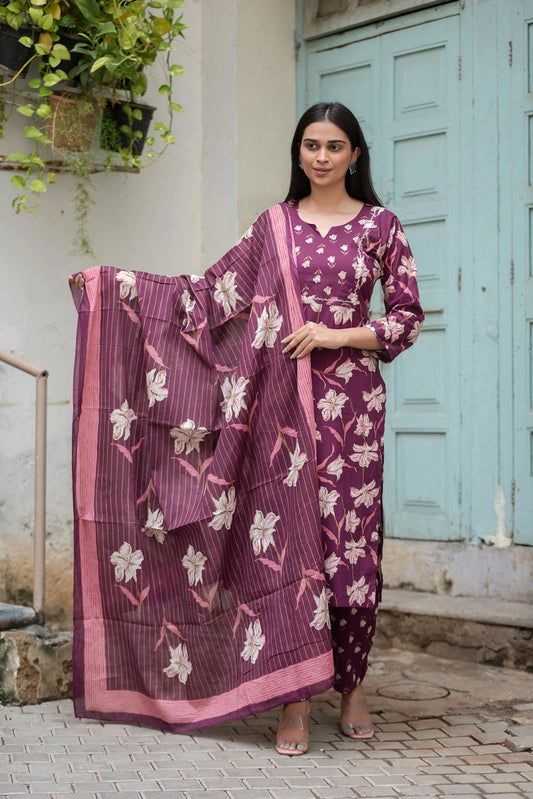 Jaipuri cotton kurta set ISSORI