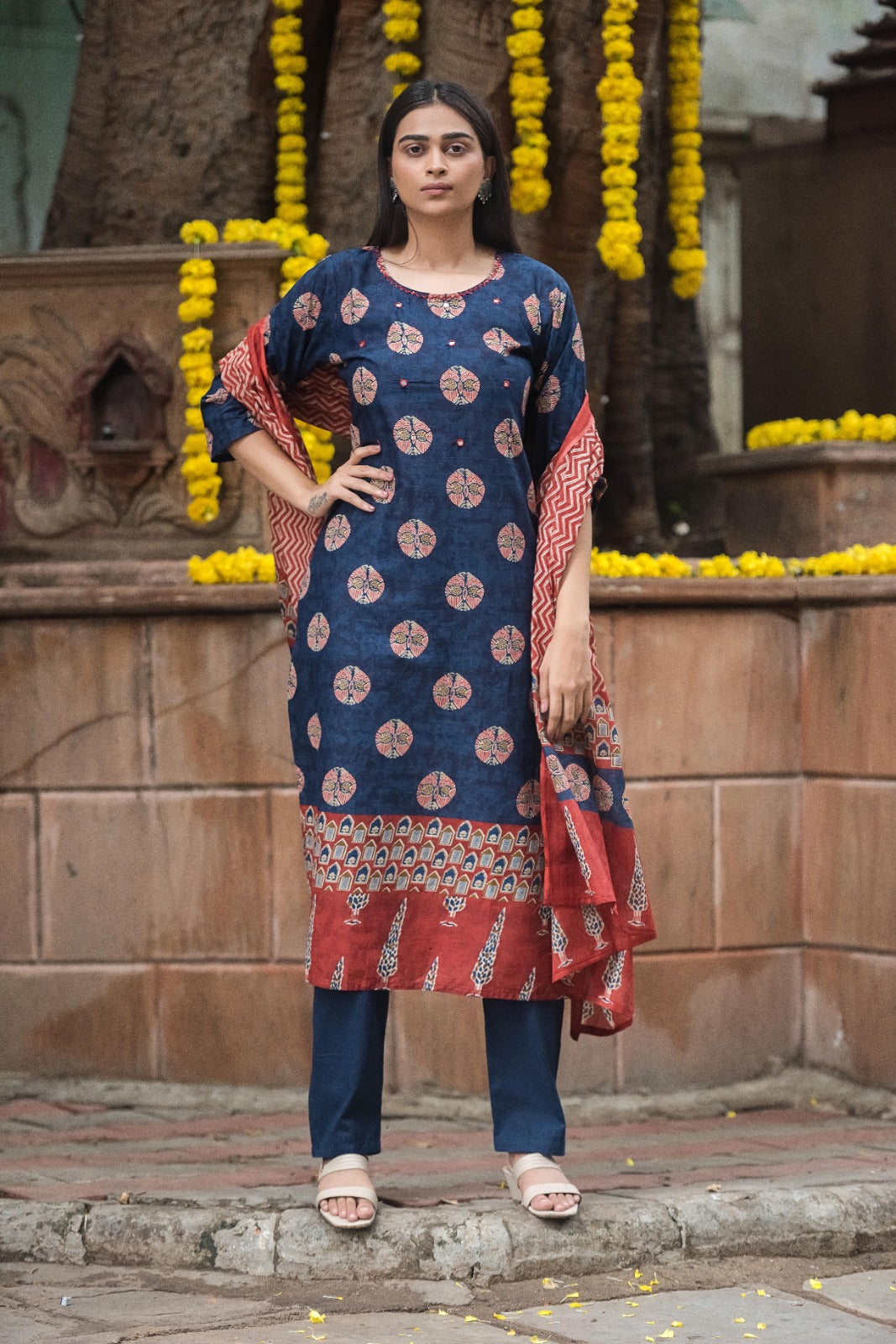 Jaipuri cotton kurta set