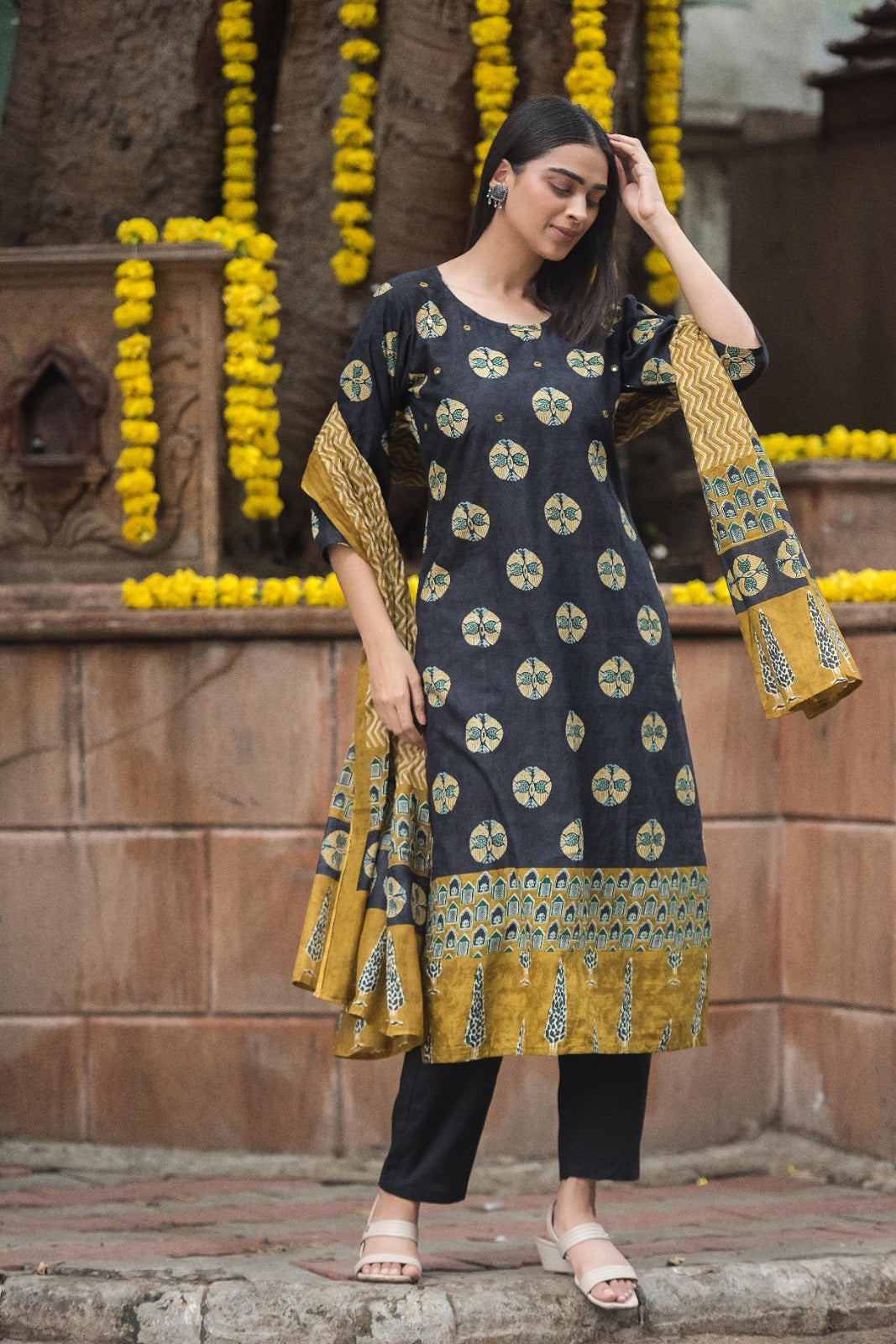 Jaipuri cotton kurta set